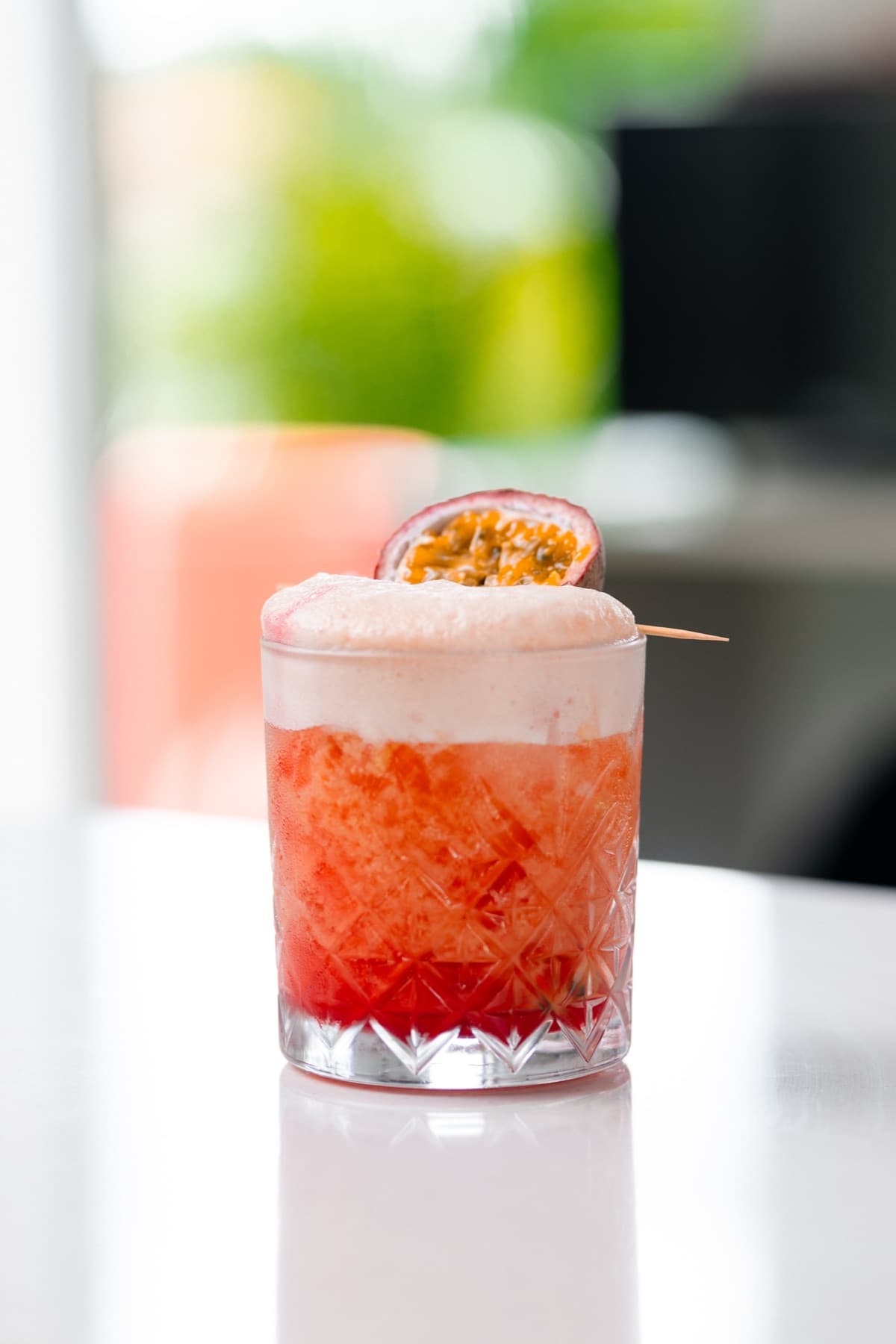 A passionfruit cocktail served at an event
